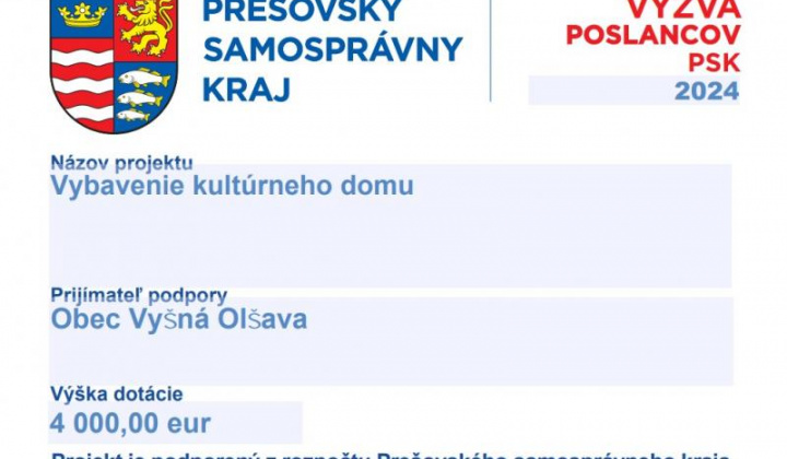 Fotka - Vybavenie kultúrneho domu